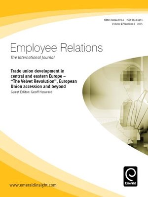 cover image of Employee Relations, Volume 27, Issue 6